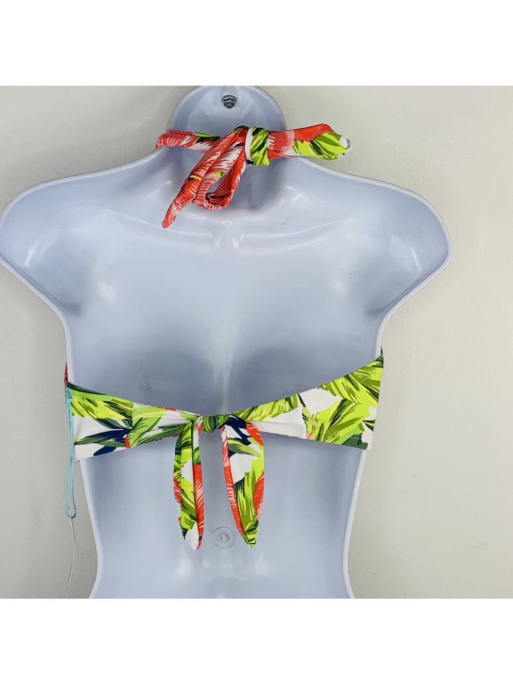 Kona Sol Bikini Top sz S Pink Green Hawaiin Floral Y2K Tropical Resort NEW QK59 - Picture 2 of 11